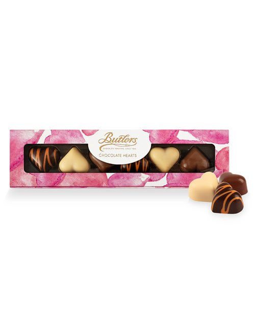 Chocolate Hearts in Baton Box