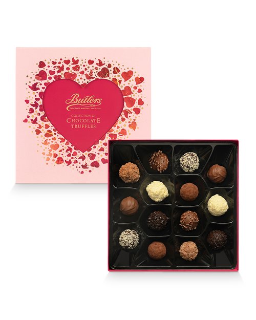 Chocolate Truffle Collection in Heart Motif Box
