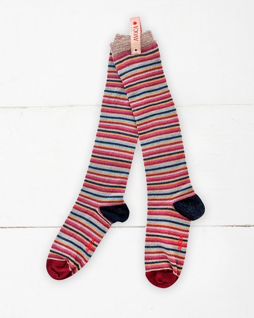 Small Multi Stripe Glitter Knee Sock