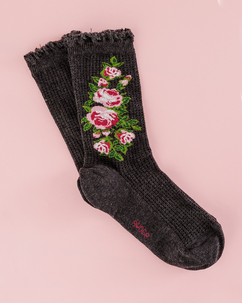 Thermal Ankle Socks With Rose Design - Womens Socks | Avoca
