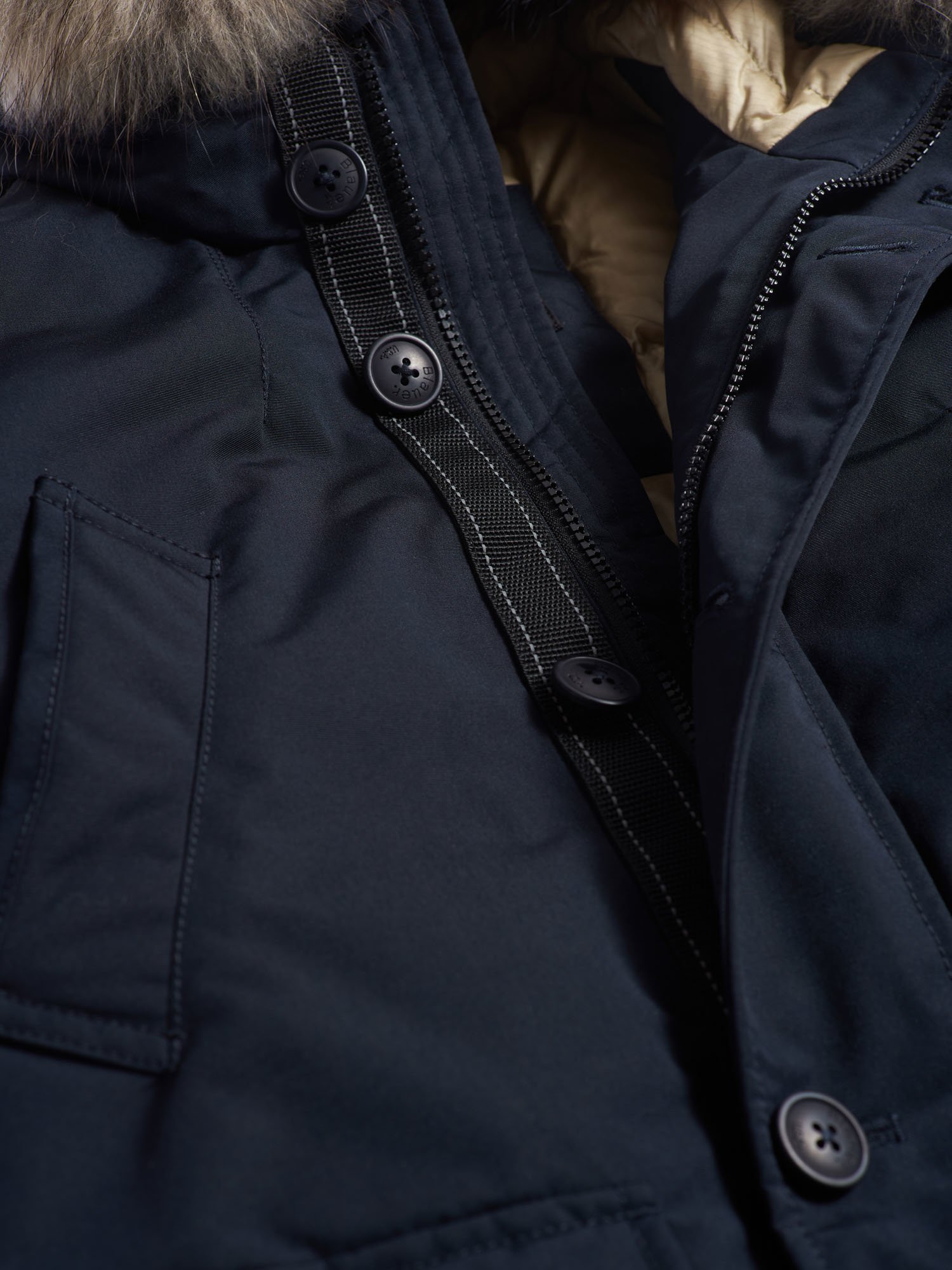 Vincent Parka In Taslan With Hood Blauer