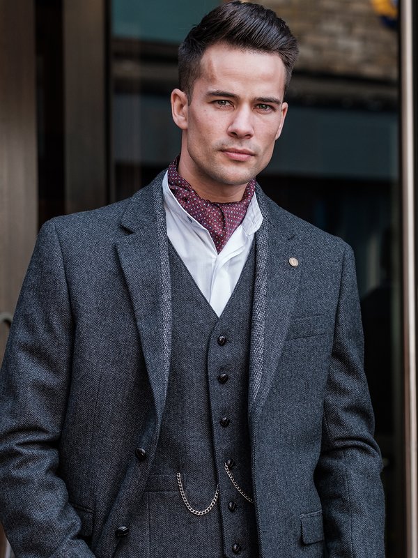 Behan Grey Tweed Classic Jacket - Grey