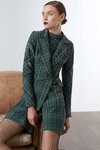 Chiara Boni USA - Goldieau Printed Jacket - Madras Green - Chiara Boni USA