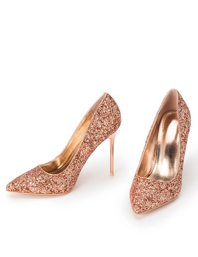 scarpe eleganti oro rosa