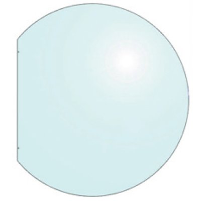 EVA 12mm Truncated Circle Glass Hearth Floor Plate (950x1100)