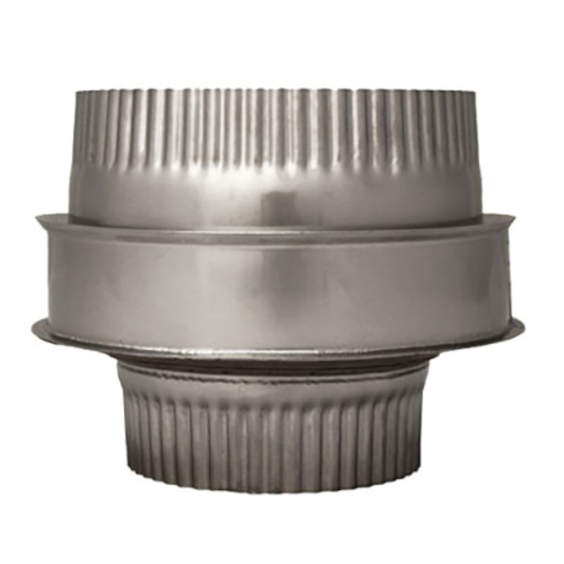 Quattro Plus Solid Fuel MR Increasing Stove Pipe to Chimney Liner Adapter - Double Step - Silver Filigree