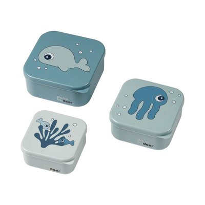 Done By Deer 3 Snack Boxes Sea Friends - Blue