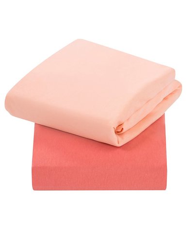 Clevamama Jersey Cotton Cot Bed Fitted Sheets  - Coral
