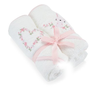 Baby Elegance Hooded Towel 2 Pack – Pink