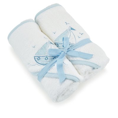 Baby Elegance Hooded Towel 2 Pack – Blue