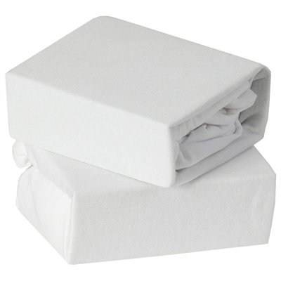 Baby Elegance Cot Bed Jersey Sheets 2 Pack - White - Default