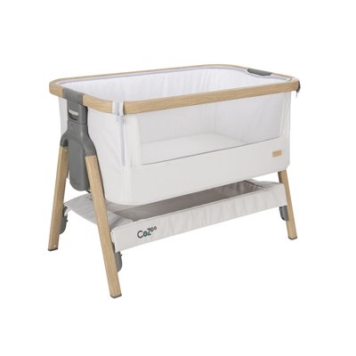 Tutti Bambini Cozee Bedside Crib - Oak/Sterling Silver