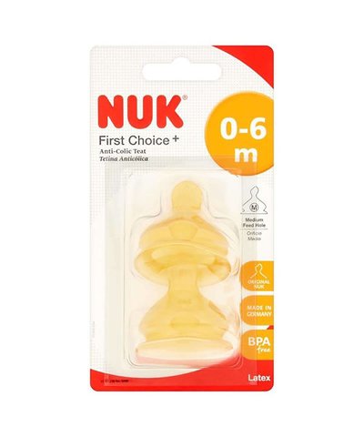 Nuk First Choice+ Latex Teat Medium Hole Size 1