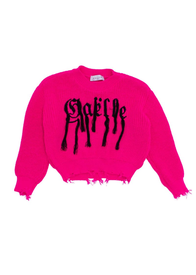 FLUORESCENT SWEATER WITH EMBROIDERED LOGO