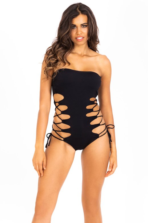 ONE PIECE SWIMSUIT WITH STRINGS