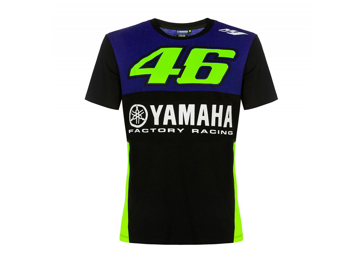 VALENTINO ROSSI T-Shirt VR46 Yamaha Factory M1 Racing Officiel MotoGP Bleu XXL