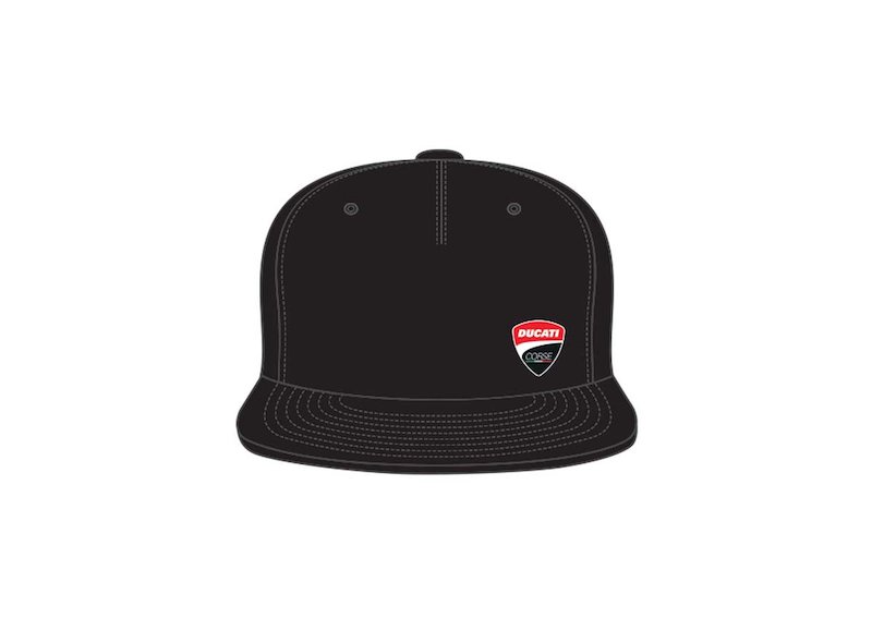 Cappellino piatto nero con patch Ducati