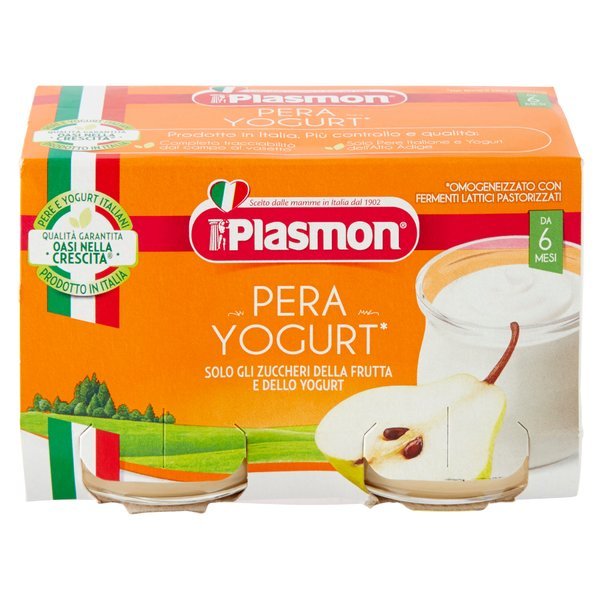 Plasmon Pera Yogurt* Omogeneizzato con Fermenti Lattici Pastorizzati 2 x 120 g