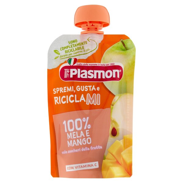 Plasmon Spremi Gusta e Riciclami 100% Mela e Mango 100 g