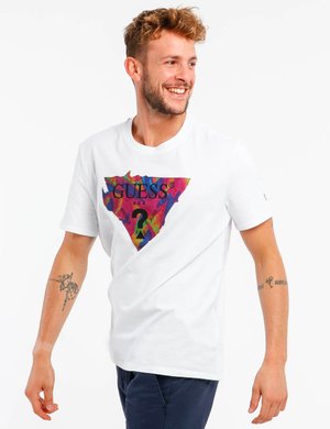 T-shirt uomo scontate online - T-shirt Guess con applicazione