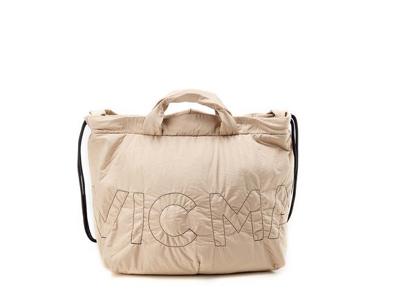 Penelope<br />Branded sand-yellow nylon bag/backpack