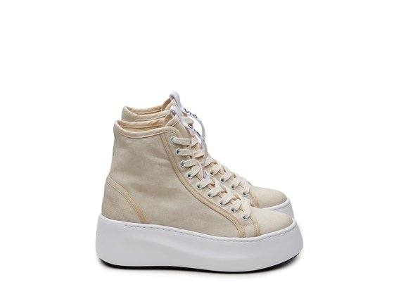 Ivory Wave lace-up high-tops in waxed cotton