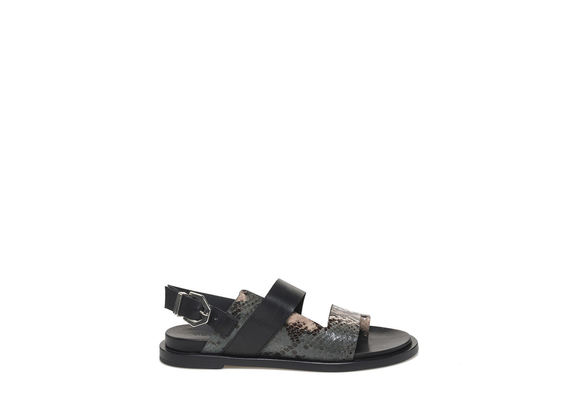 Python-effect sandal with buckle