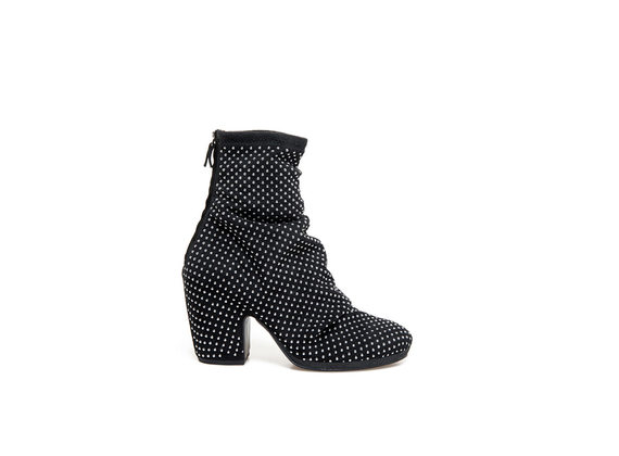 Stretch booties with micro-studs all over