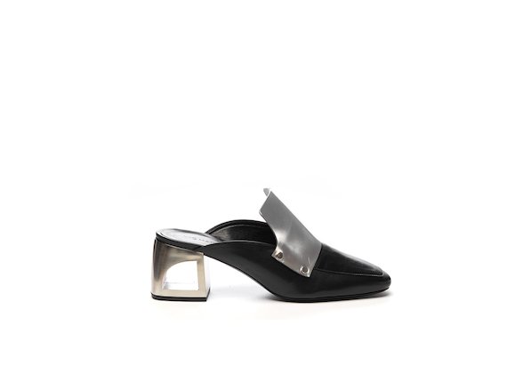 Colour block slipper with hole heel