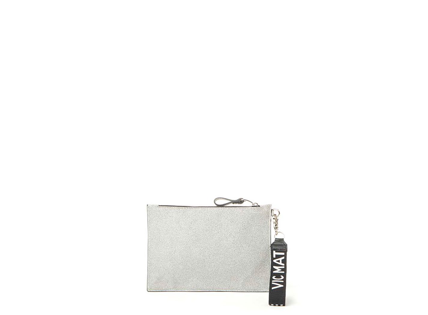 silver clutch bag with wrist strap