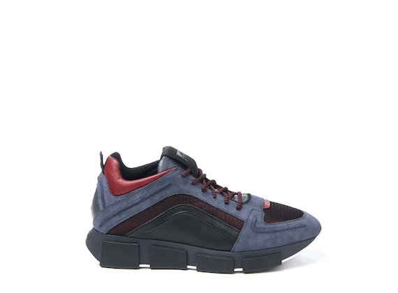Grey and red trainer