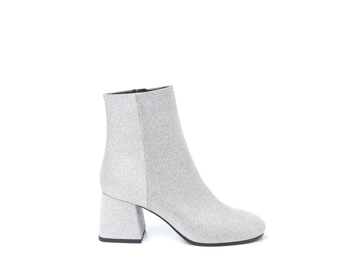 silver sparkle ankle boots
